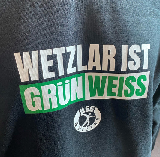 Hoodie Schwarz "Wetzlar ist grün-weiss"