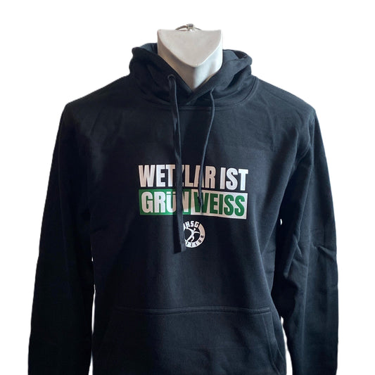 Hoodie Schwarz "Wetzlar ist grün-weiss"